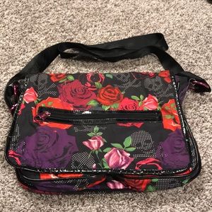Betseyville Crossbody Rose and Skull Print
